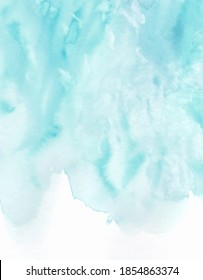 Abstract background, hand painted blue watercolor texture, vector illustration