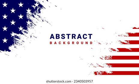 Fondo abstracto con bandera de los Estados Unidos pintada a mano sobre fondo blanco. Bandera de los Estados Unidos con efecto grunge.