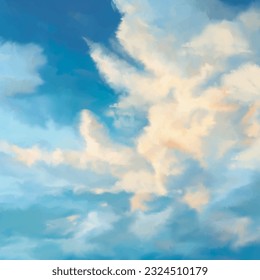 Abstract background with a hand painted sunset clouds design