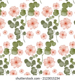 Fondo abstracto con diseño de patrón floral de acuarela pintado a mano