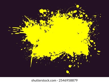 Abstract background with a hand painted yellow grunge splatter design 