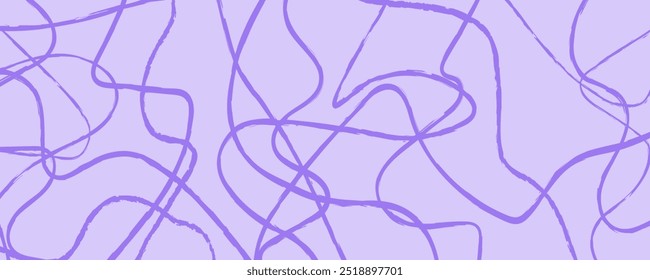 Abstract background with hand-drawn curves. Curved ink strokes of different thickness.Wavy minimalist template. Vector illustration