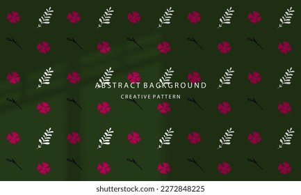 Abstract Background Handdrawn Cute Flower Pattern Attractive Pastel Green Shadow Overlay EPS 10