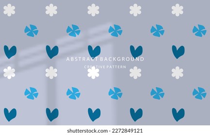 abstract background handdrawn flower cute pattern blue sky pastel attractive shadow overlay eps 10