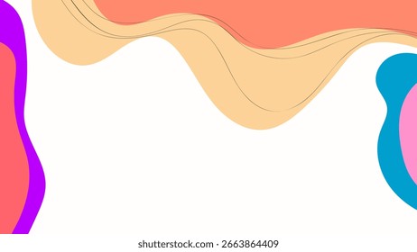 FORMAS ORGÂNICAS DESENHADAS À MÃO DE FUNDO ABSTRATO COM LINHAS MODELO DE VETOR DE DESIGN PLANO COLORIDO PARA PAPEL DE PAREDE, DESIGN DE CAPA