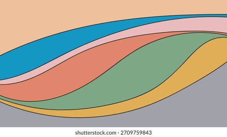ABSTRACT BACKGROUND WITH HANDDRAWN ORGANIC SHAPES FLAT COLORFUL DESIGN VECTOR TEMPLATE FOR WALLPAPER, COVER DESIGN