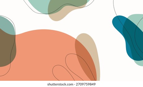 FONDO Abstractas CON FORMAS ORGÁNICAS DIBUJADAS A MANO PLANTILLA DE VECTOR DE DISEÑO COLORIDO PLANO PARA EL FONDO DE PANTALLA, DISEÑO DE CUBIERTA