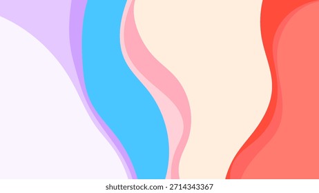 ABSTRACT BACKGROUND WITH HANDDRAWN ORGANIC SHAPES FLAT COLORFUL DESIGN VECTOR TEMPLATE FOR WALLPAPER, COVER DESIGN
