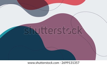 ABSTRACT BACKGROUND WITH HANDDRAWN ORGANIC SHAPES FLAT COLORFUL DESIGN VECTOR TEMPLATE FOR WALLPAPER, COVER DESIGN