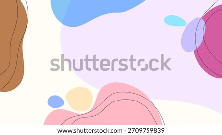 ABSTRACT BACKGROUND WITH HANDDRAWN ORGANIC SHAPES FLAT COLORFUL DESIGN VECTOR TEMPLATE FOR WALLPAPER, COVER DESIGN