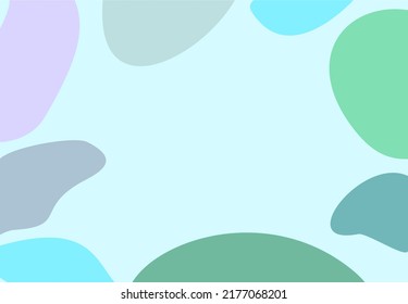 Abstrakter Hintergrund. Handgezeichnet verschiedene Figuren und Doodles. Moderne, trendige Vektorgrafiken. Pastellfarben. kalte Blautöne