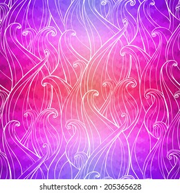 Abstract background with hand-drawn waves. Vector illustration. Holiday design. Backdrop. Gradient. Seamless pattern.