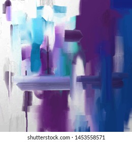 Abstract background, hand-painted texture. Paint smears. Shades of blue, green and purple. Design for backgrounds, wallpapers, covers, cards and packaging.