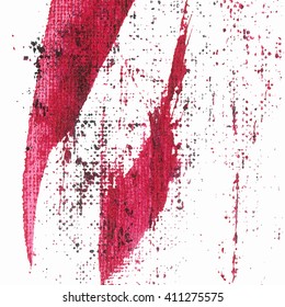 Abstract background hand-painted. Vector illustration hand drawn. Abstract backdrop. Pink red paint texture. Colorful banner design.

