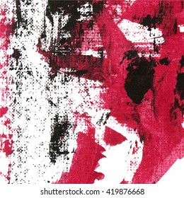 Abstract background hand-painted. Vector illustration hand drawn. Abstract backdrop. Pink red paint texture. Colorful design.
