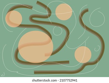 Abstract background handrawn mixed shapes. Contemporary art.Eps10 Vector