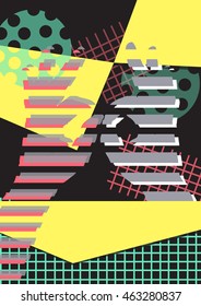 Abstract background hands.Memphis style.Cool modern illustration.