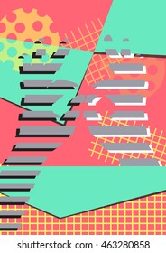 Abstract background hands.Memphis style.Cool modern illustration.