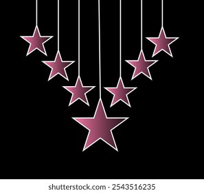 abstract background with hanging flashing star decorative pattern design.