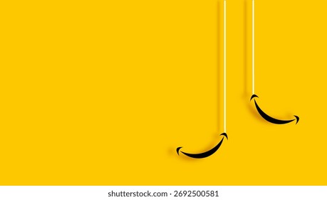 Fondo Abstractas con tiras blancas colgantes y diseño simple de la sonrisa