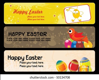 abstract background with happy easter banner