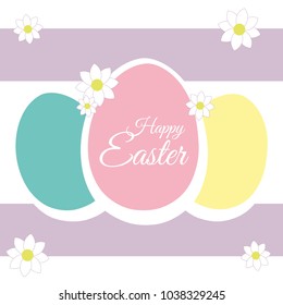 Abstract background with happy easter eggs. It can be used as a poster, banner, template, postcard, label. Vector illustration