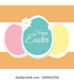 Abstract background with happy easter eggs. It can be used as a poster, banner, template, postcard, label. Vector illustration