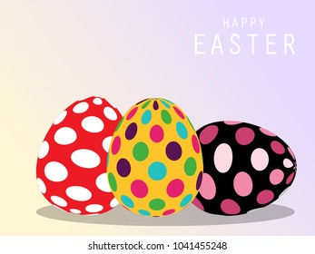 Abstract background Happy Easter with eggs, Vector illustration.