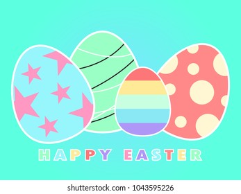 Abstract background Happy Easter with eggs, Vector illustration.