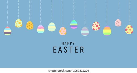 Abstract background Happy Easter with eggs, Vector illustration.
