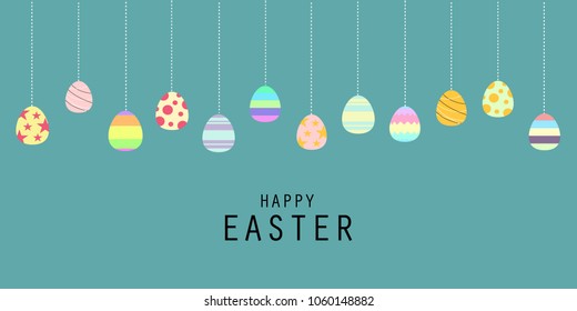 Abstract background Happy Easter with eggs, Vector illustration.