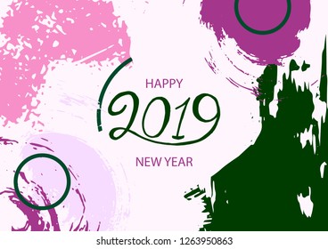 Abstract background Happy New Year. 2019. Cover, flyer, banner, web