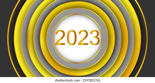 resumen de fondo feliz año nuevo 2023 para ilustración vectorial de plantilla de tarjeta de papel