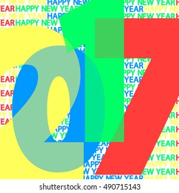 Abstract background, Happy New Year 2017, design template, vector illustration 