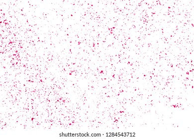 Abstract Background Happy Valentines Day. Scarlet Explosion Of Confetti Isolated On White. Pink Glitter. Overlay Texture.  Digitally Generated Image. Vector Illustration, Eps 10.