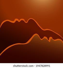 abstract background, he  she in the sunset