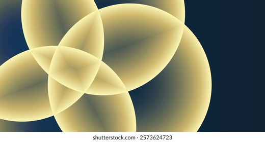 Abstract Background, Header or Banner Design with Large Golden and Gray Intersecting Globes, Bubbles Pattern - Multi Purpose Creative Wide Scale Template for Web in Editable Vector Format