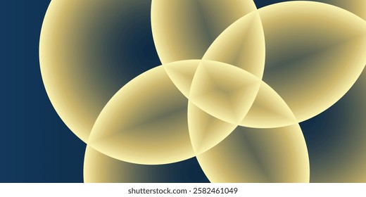 Abstract Background, Header or Banner Design with Large Golden and Gray Intersecting Globes, Bubbles Pattern - Multi Purpose Creative Wide Scale Template for Web in Editable Vector Format