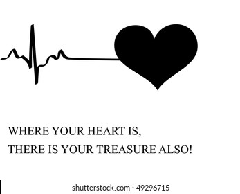 abstract background with heart beats and word from Bible