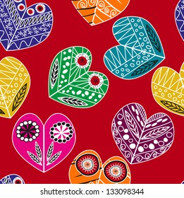 abstract background with heart flowers wallpaper pattern