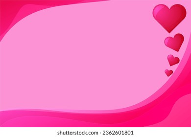 Abstract background  with of heart flying on pink background. Vector symbols of love for Happy Women's, Mother's, Valentine's Day, birthday greeting card design. Template background for Love concept