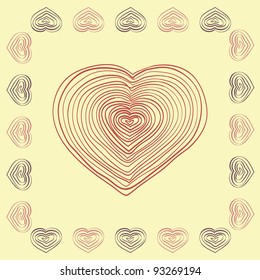 abstract background with heart and frame