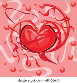Abstract background with heart. Illustration