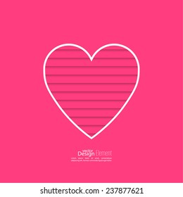Abstract background with heart of paper strips. 