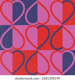 Abstract background with heart. Retro style pattern design for for Valentine’s Day, Mother’s Day and Women’s Day. Vector illustration
