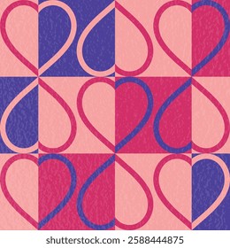 Abstract background with heart. Retro style pattern design for for Valentine’s Day, Mother’s Day and Women’s Day. Vector illustration
