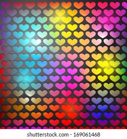 Abstract background with heart shaped grid