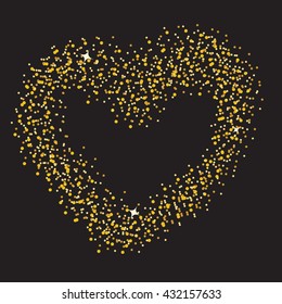Abstract background with heart from the shining stars. Vector illustration