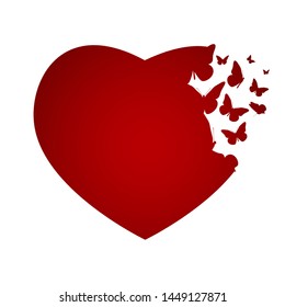 Abstract Background with Heart Symbol made from Butterfly. Vector Illustration EPS10