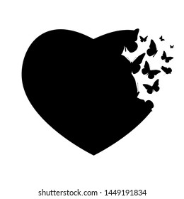 Abstract Background with Heart Symbol made from Butterfly. Vector Illustration EPS10